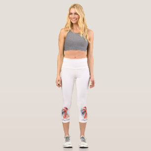 Santa's Snowbird Flamingo, custom Capri Leggings