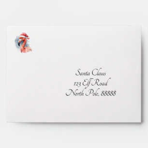 Santa's Snowbird Flamingo, custom Envelope