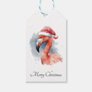 Santa's Snowbird Flamingo, custom Gift Tags