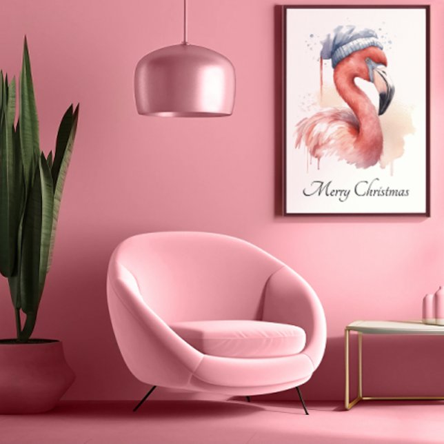 Santa's Snowbird Flamingo, custom Poster (Creator Uploaded)