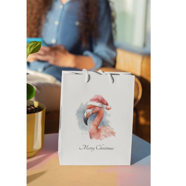 Santa's Snowbird Flamingo, custom Small Gift Bag (Creator Uploaded)