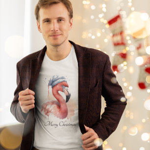 Santa's Snowbird Flamingo, custom T-Shirt