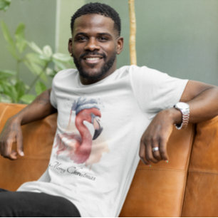 Santa's Snowbird Flamingo, custom T-Shirt