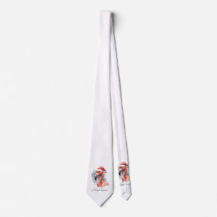 Santa's Snowbird Flamingo, custom Tie