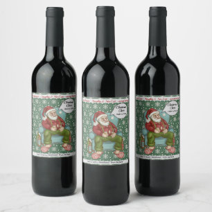 Santa's Special Issue Personalise Name Set of 3 Wine Label