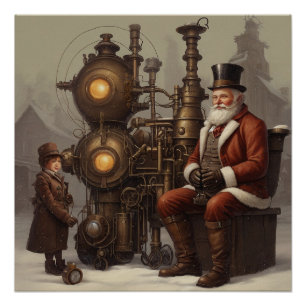 Santa's Steampunk Christmas Poster