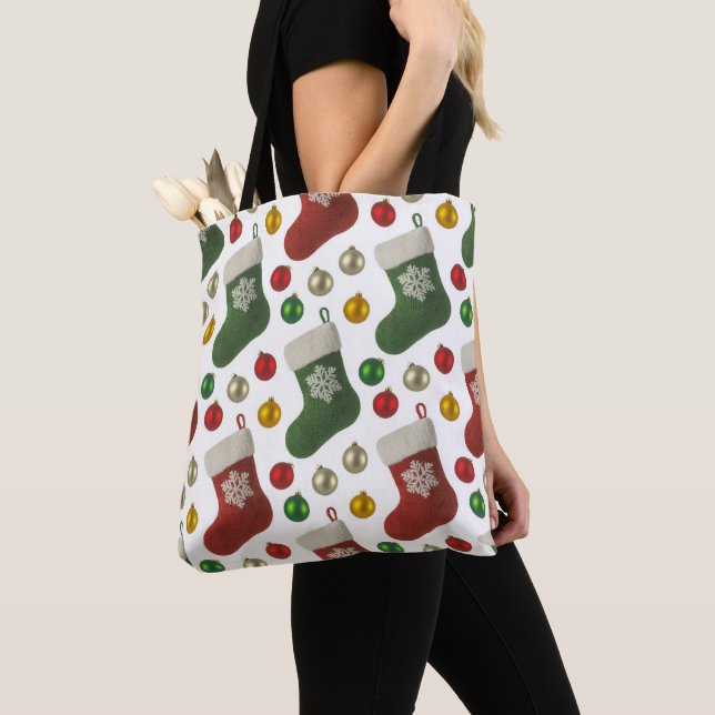 Santas Stocking Tote Bag (Close Up)