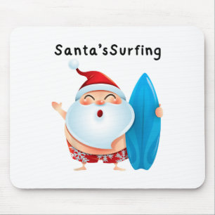 Santa's Surfing Christmas In July Xmas Men Women K Mouse Pad