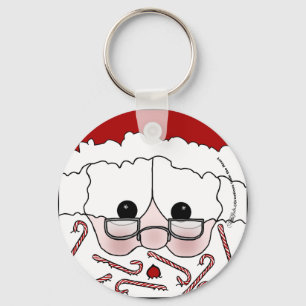 Santa's Sweet Cheeks-Candy Cane Beard Key Ring
