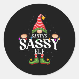 Santa's Sy Christmas Group Family Pajama Classic Round Sticker