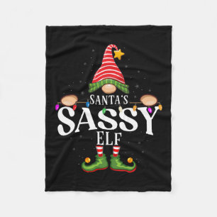 Santa's Sy Christmas Group Family Pajama  Fleece Blanket