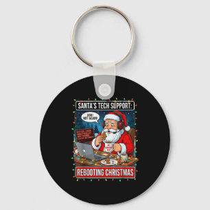 Santas Tech Support_ Rebooting Christmas Funny _1 Key Ring
