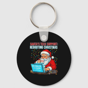 Santas Tech Support_ Rebooting Christmas Funny _5 Key Ring