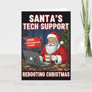 Santa's Tech Support Rebooting Christmas Funny _6 Card