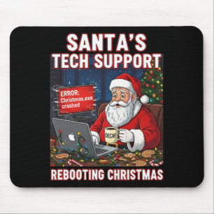 Santa's Tech Support Rebooting Christmas Funny _6 Mouse Pad