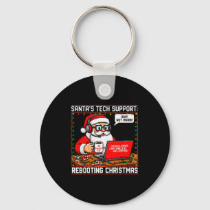 Santas Tech Support_ Rebooting Christmas Funny _7 Key Ring