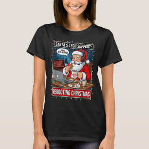 Santa's Tech Suprt_ Rebooting Christmas Funny T-Shirt