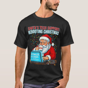 Santa's Tech Suprt_ Rebooting Christmas Funny T-Shirt