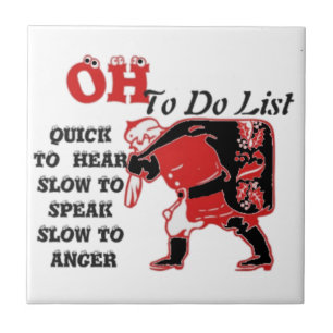 Santa's To-Do List Collection. Ceramic Tile