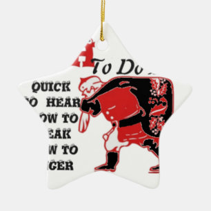 Santa's To-Do List Collection. Ceramic Tree Decoration