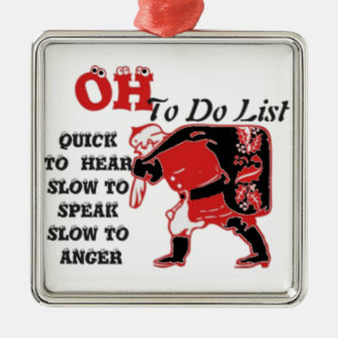 Santa's To-Do List Collection. Metal Tree Decoration