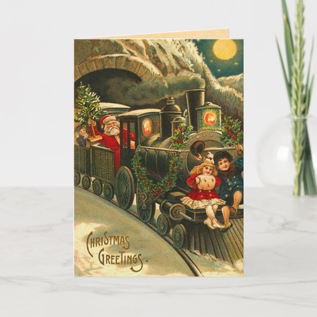 Santa's Train Christmas Card (Front)