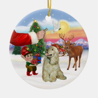 Santas Treat - Buff Cocker Spaniel Ceramic Ornament