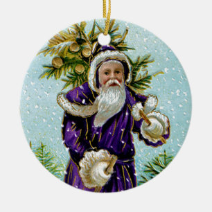 Santa's Tree Ceramic Ornament