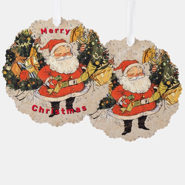 Santa's Trees - Christmas  Tree Decoration Card (Front/Back)