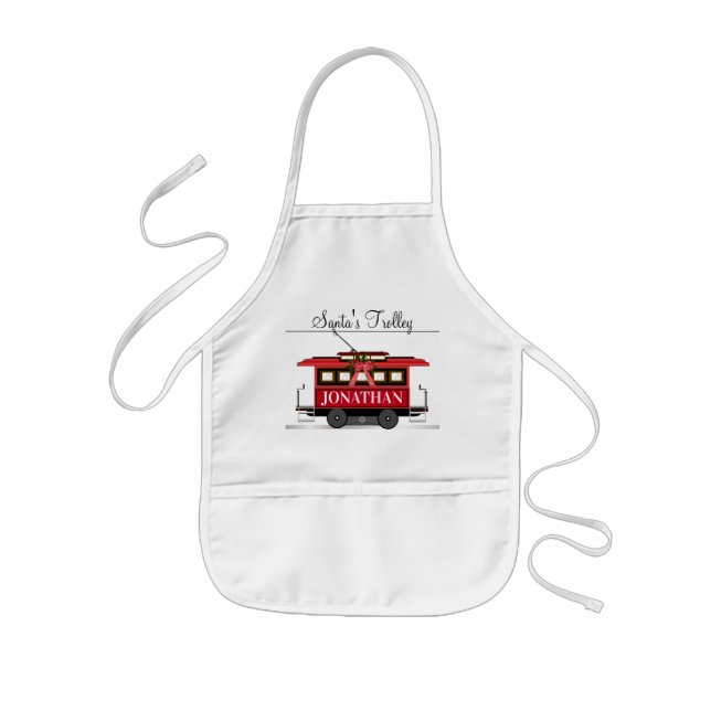 Santa's Trolley Kids Craft Apron (Front)