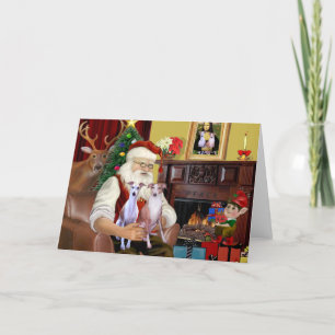 Santa's Two Whippets Holiday Card