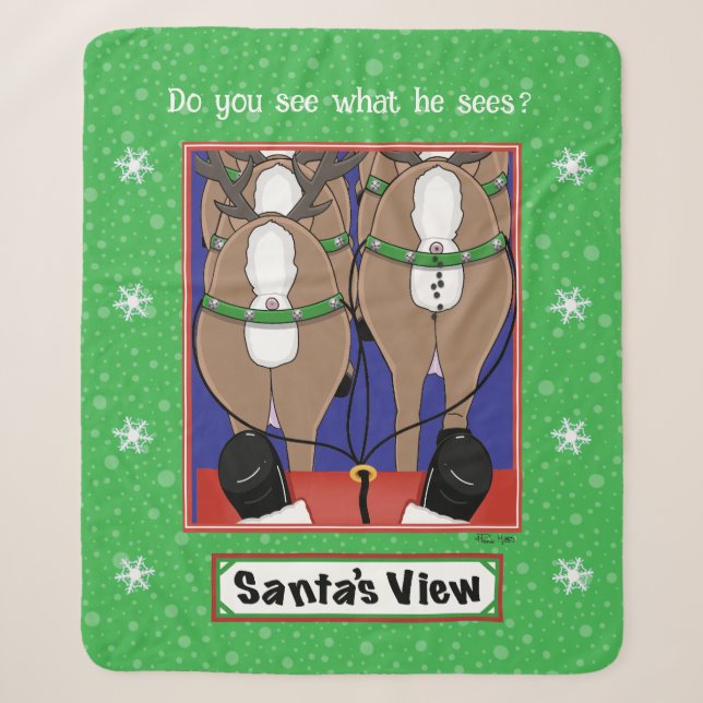 Santa's View Sherpa Blanket (Front)