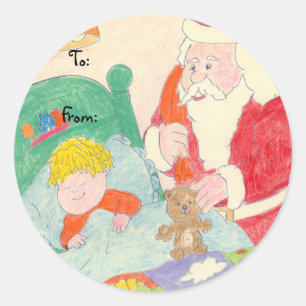 Santa's Visit gift tag stickers