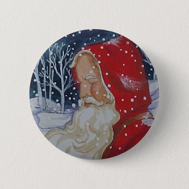 Santa's Walk Christmas Button (Front)