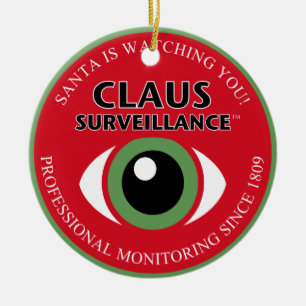 Santa's Watching Ceramic Ornament