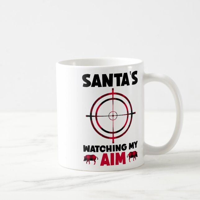 Santa's Watching My Aim - Boar Hog Hunting 1  Coffee Mug (Right)