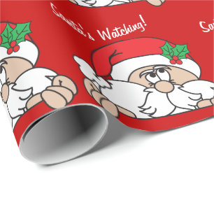 Santa's Watching You   Christmas Wrapping Paper