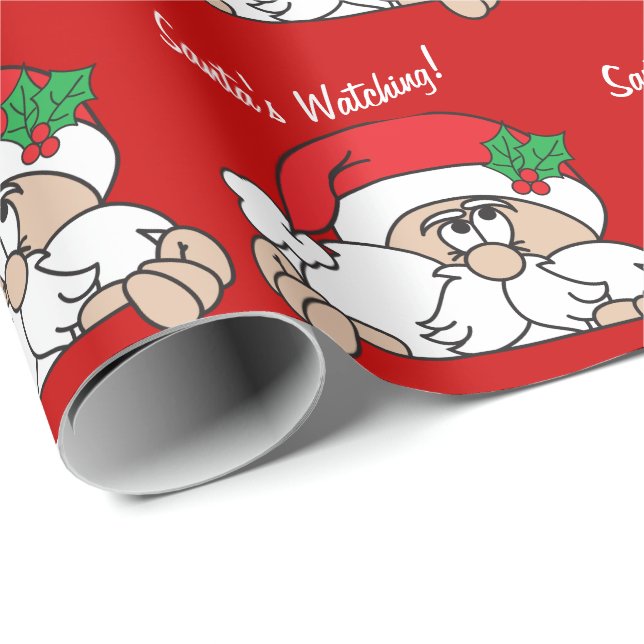 Santa's Watching You | Christmas Wrapping Paper (Roll Corner)