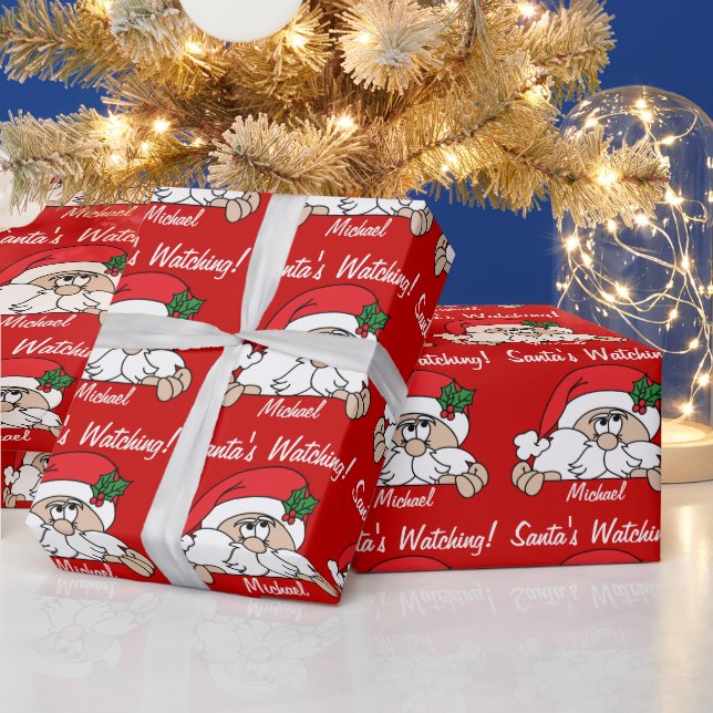 Santa's Watching You | Christmas Wrapping Paper (Holidays)