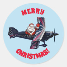 Santa's Wave Classic Round Sticker