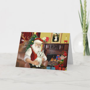 Santa's West Highland Terrier 8 - Santa Holiday Card