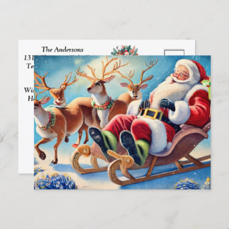 Santa's Whimsical Festive Palette: Personalise the Holiday Postcard