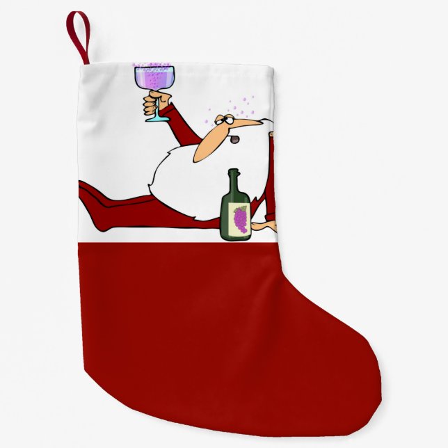 santas wine Christmas stocking (Front)
