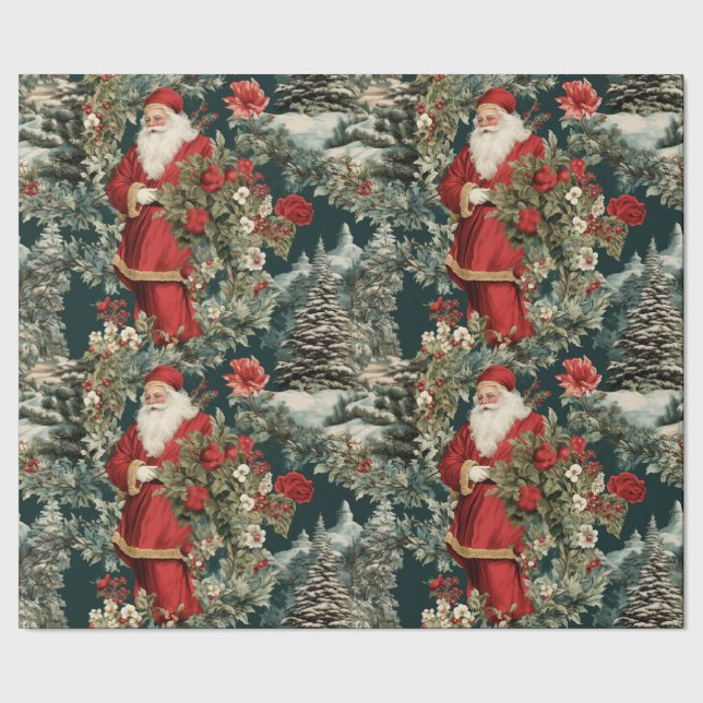 Santa's Winter Garden Wrapping Paper (Seam)
