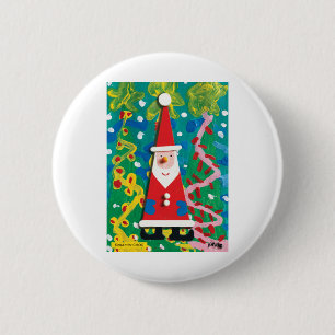 Santa's Winter Wonderland - Kids Art for CHOC 6 Cm Round Badge