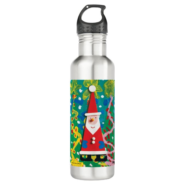 Santa's Winter Wonderland - Kids Art for CHOC 710 Ml Water Bottle (Front)