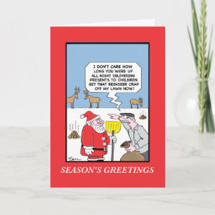 Santa's Work is Never Done Holiday Card