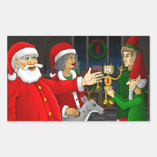 Santa's workshop at the North Pole Rectangular Sticker