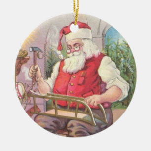Santa's Workshop Ceramic Ornament