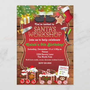 Santa's Workshop Christmas Party Invitation